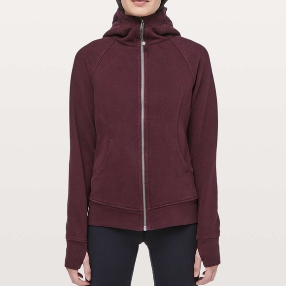 Lululemon Scuba Hoodie Sz 6 Light Cotton Fleece Dark Adobe EUC - Picture 2 of 14